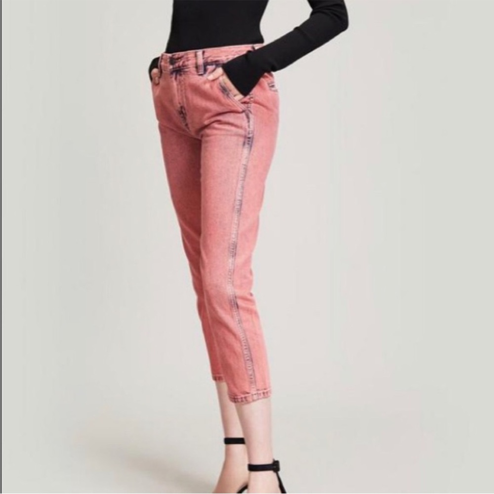 Current/Elliot Women's ‘Confidant’ Acid Pink Crop Denim Jeans Size 24
